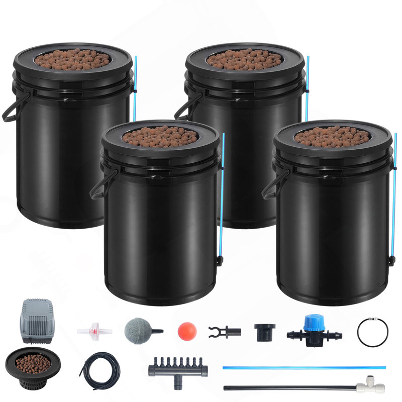 Système de culture en eau profonde avec système d'égouttement 4 cuves