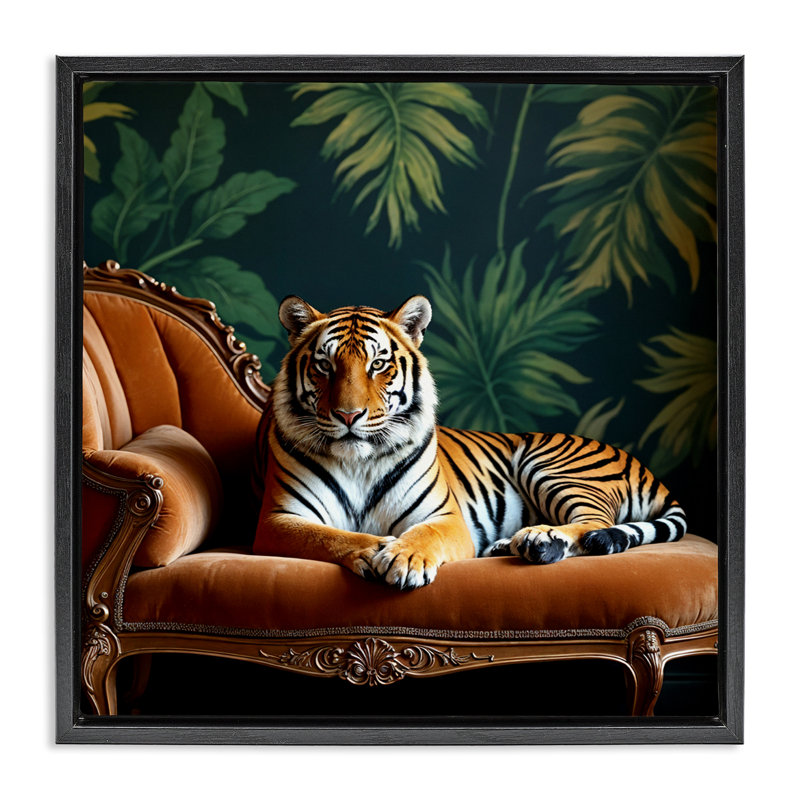Chaise longue flottante Tiger, Cadre flottant noir de jais, H 18 po x l 18 po