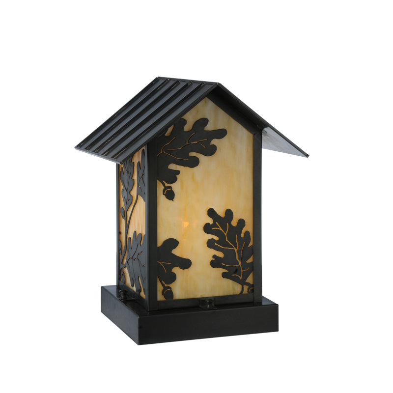 Luminaire à fixation sur pilier câblé 1 lumière Seneca Brown H 13,5 "