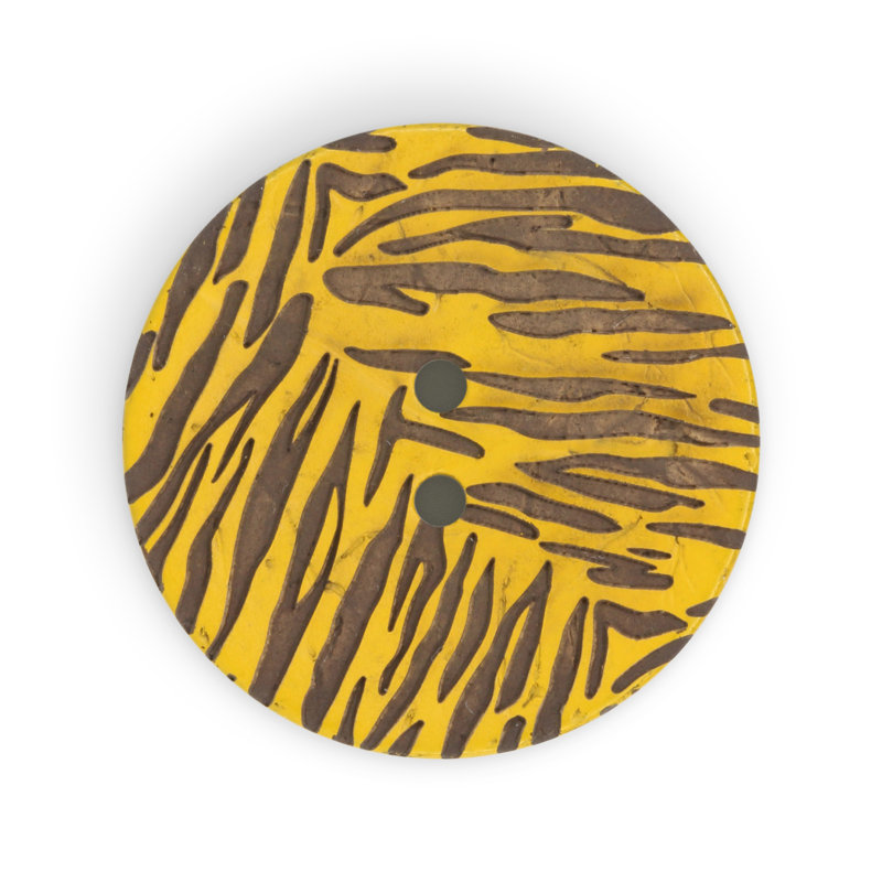 Dritz Sustainable Coconut Round Button, 30mm, Mustard, 3 Buttons