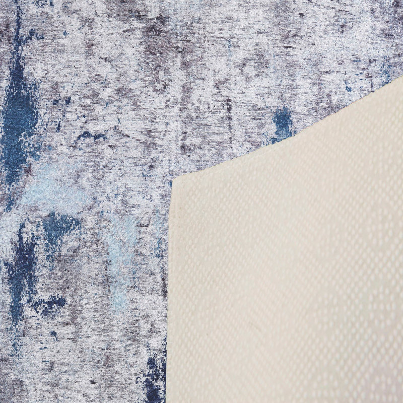 Tapis tissé élégant, 5,2 x 7,5 pieds | 100% polyester, hauteur des poils de 0,3 po, antibactérien, envers en PVC antidérapant | Lavable à la machine, impression numérique 3D | Parfait pour le salon, la chambre à coucher et la décoration intérieure