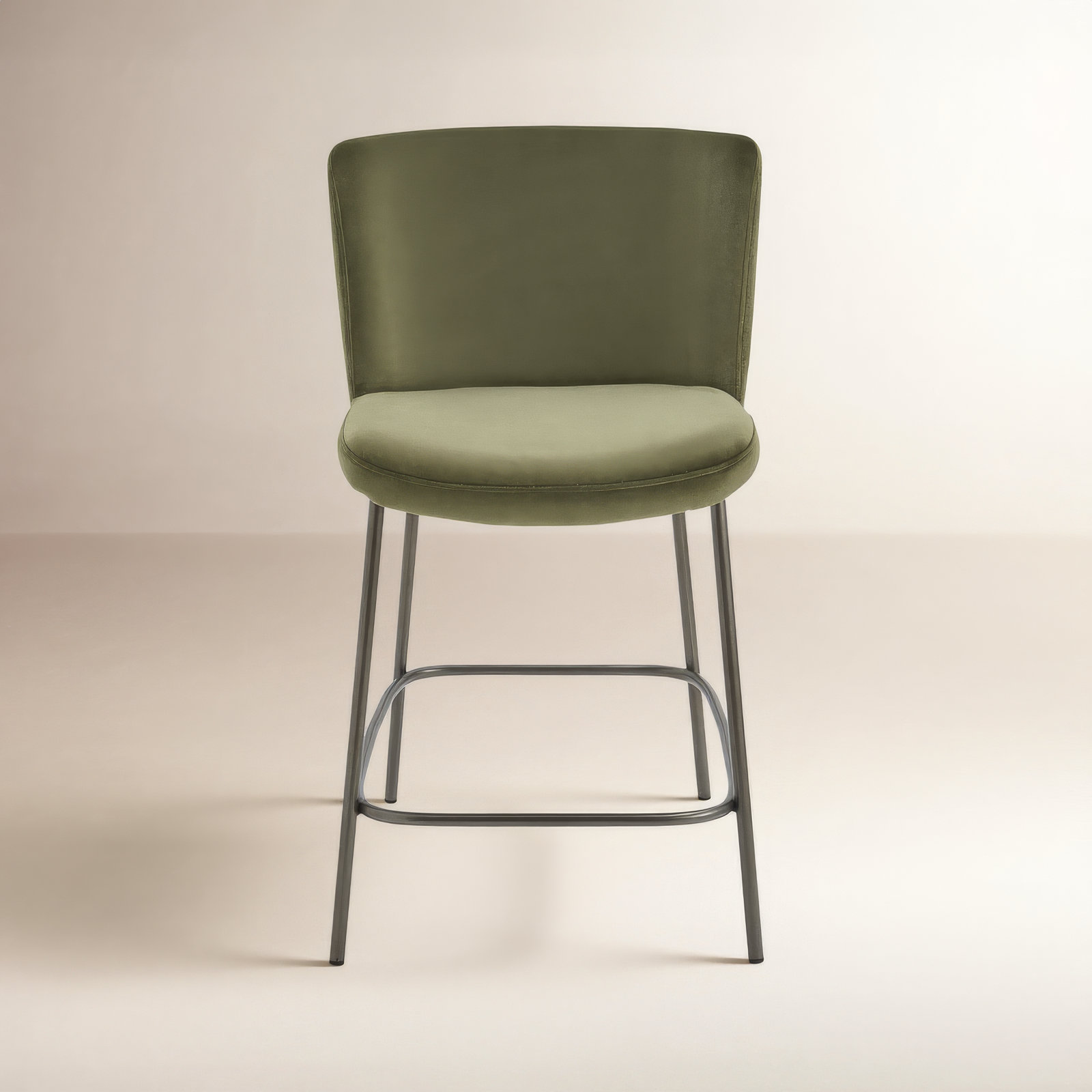 Bar Stool, Counter Stool (26.4" Seat Height), Green Velvet