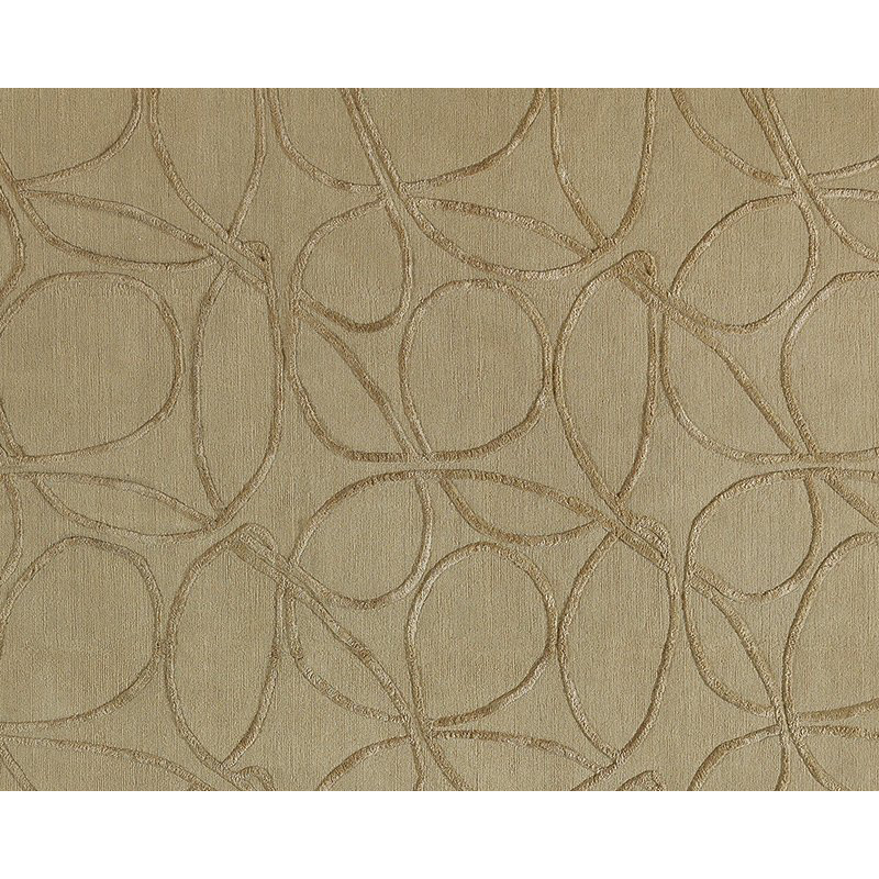 Clover Geometric Hand-Knotted Wool/Silk Beige/Neutral Area Rug, Rectangle 8' x 10', Beige