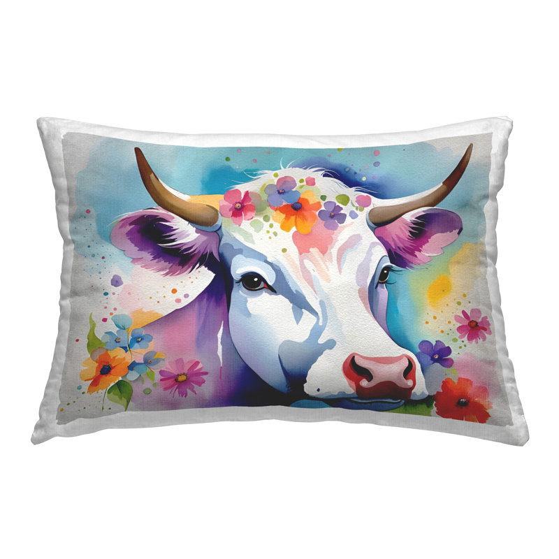 Coussin décoratif imprimé fleur de vache mouchetée par Amber Clarkson