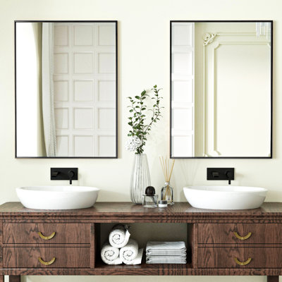 Grand miroir mural en aluminium
