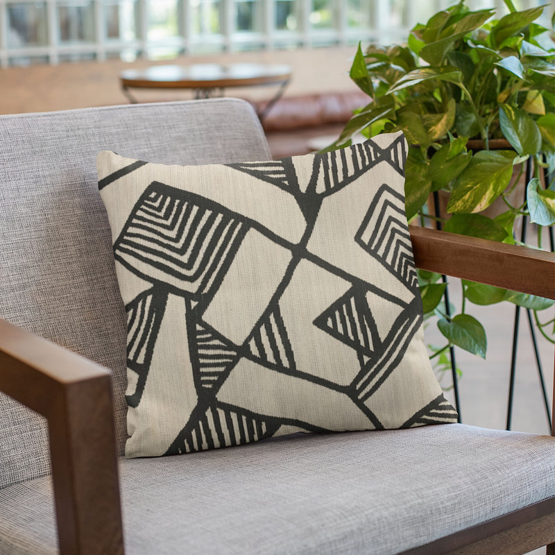Architecture Geometric Reversible Throw Pillow, 22" x 22"