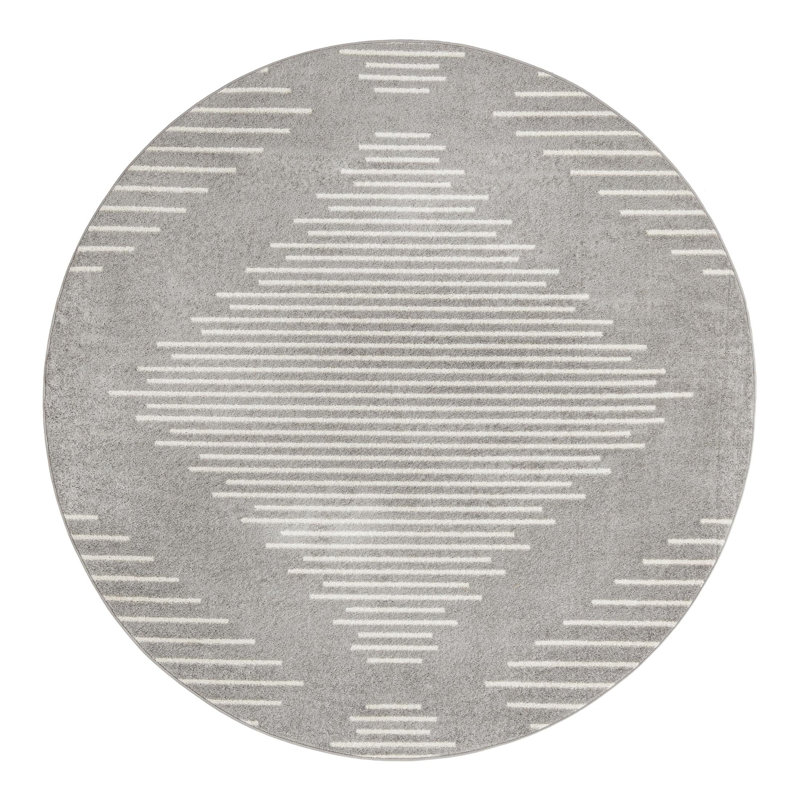 Synthetic Geometric Indoor Rug, Round 7'10"