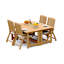 4 Seats 5 Pcs Grade-A Teak Wood Dining Set: 60" Square Rectangle Butterfly Table And 4 Marley Folding Reclining Arm Chairs #11MR1404-1704484457
