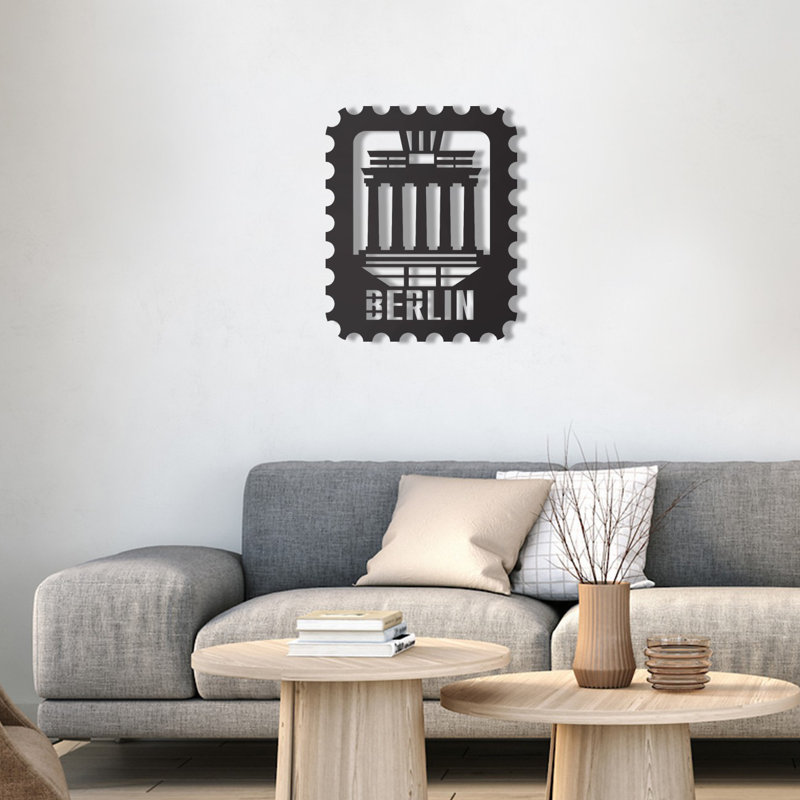 Stylish Decorative Metal Wall Accessory, Black, 11.8 x 14.6 inches | 100% Metal Construction, Thickness: 0.08 inches | Easy Wall Mount Design, Perfect for Home Decor & Modern Aesthetics, Durable and Elegant