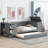 Twin Size Daybed With Storage Arms, Trundle And Charging Station-847610414