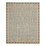Scandinavian Hand Knotted Wool Geometric Area Rug