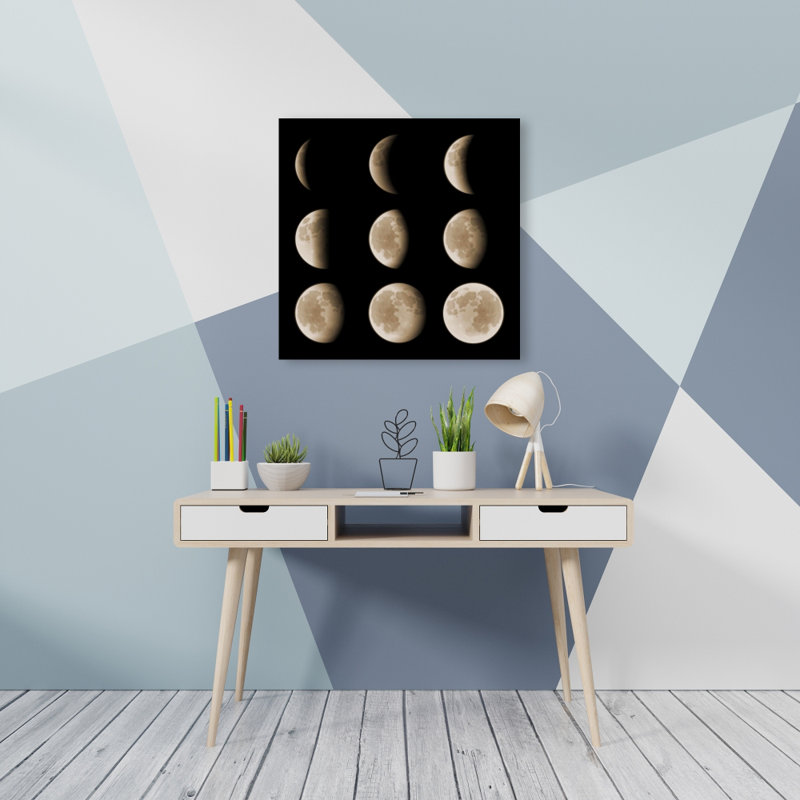 «Eclipse in Nine Phases», toile noire - décor de chambre à coucher espace
