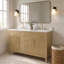 Meuble-lavabo double 55 po avec comptoir en granite blanc Calacatta