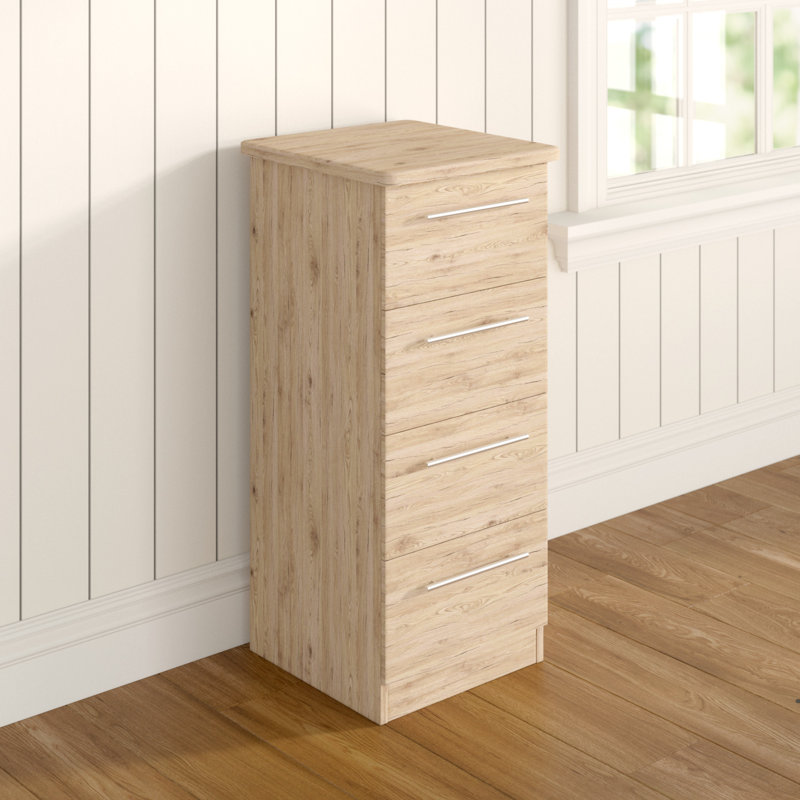 Fully Assembled Lyndale 4 Drawer 39.5Cm W Chest, Bordeaux Oak