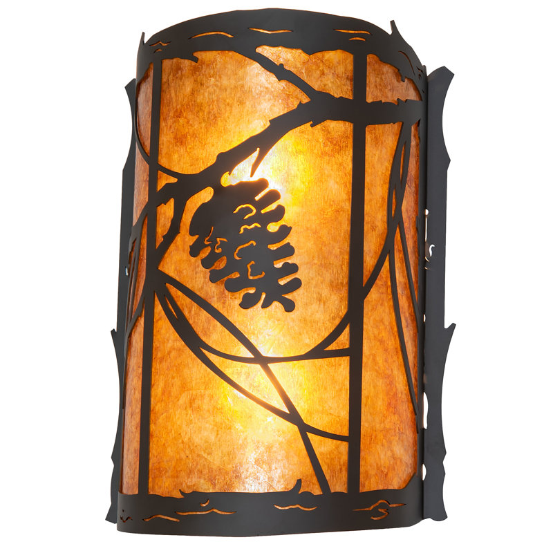 1 - Light Flush Mounted Sconce, 1, Oil Rubbed Bronze, Amber