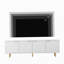 Meuble télé blanc moderne de conception ondulée de 68 po avec porte de rangement, meuble télé, meuble télé, convenant aux téléviseurs de 55 po et plus, salon