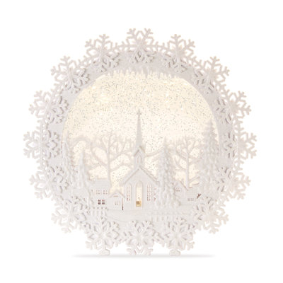 Globe à neige en plastique église scene