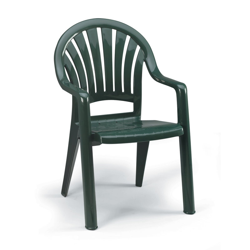 Pacific Stacking Patio Dining Armchair, Amazon Green