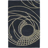 Parson Gray Wool Abstract Area Rug in Black And Gray
