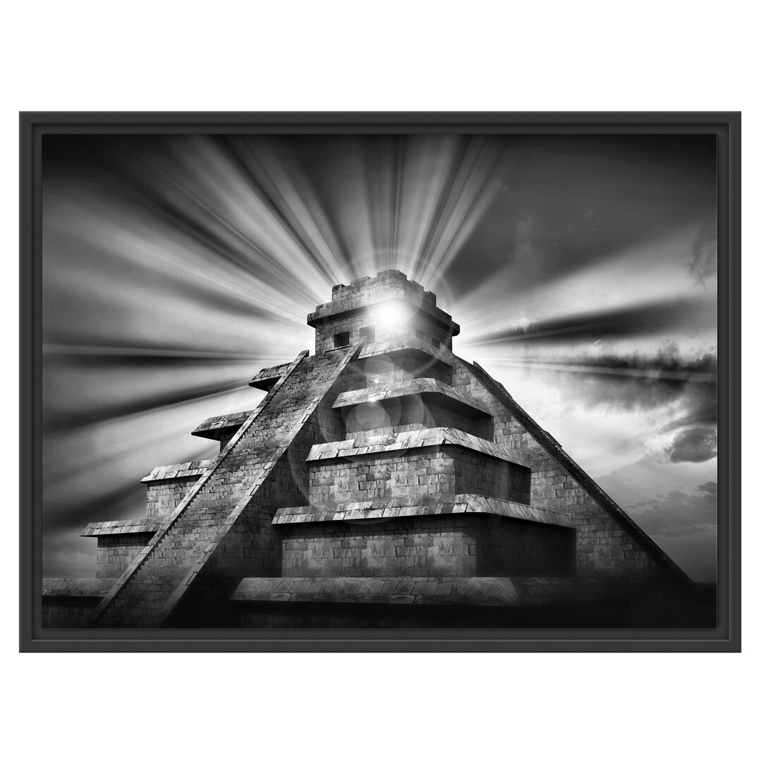 Gerahmtes Wandbild Maya Pyramide Tempelanlage