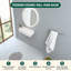 Lavabo mural rectangulaire en céramique blanche de 37 x 18,5 cm, lavabo suspendu compact avec un seul trou de robinetterie, bonde de 4,4 cm, hauteur de 9 cm, idéal pour les petites salles de bain et les toilettes.