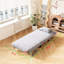 Lit convertible gris de 31,5 po, chaise avec dossier réglable, tissu de velours pour la décoration de bureau à domicile 31,5 po et coussin, structure en acier, housse, canapé-lit gris et confortable