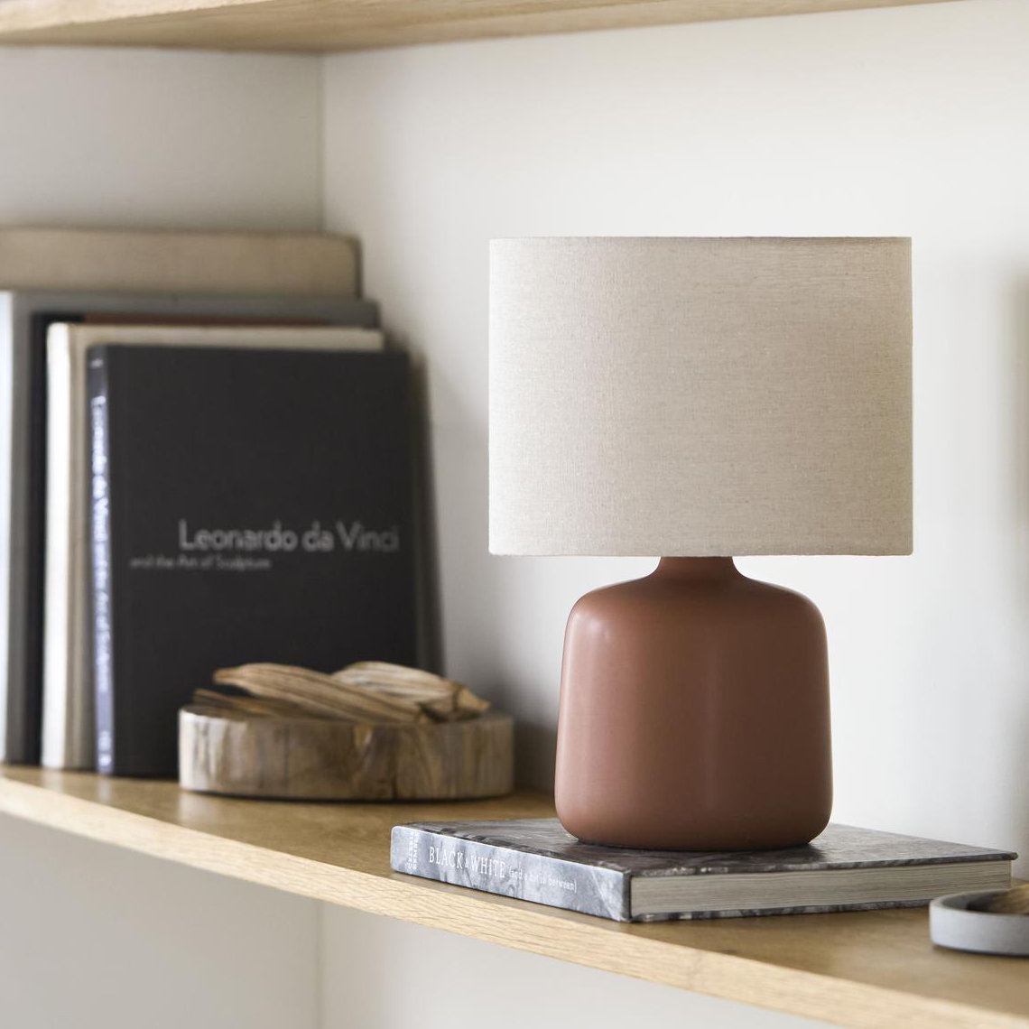 Pramit Ceramic Table Lamp, Burnt Orange