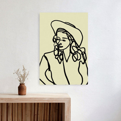 «Modern Cowgirl Line», impression élégante de portrait minimaliste moderne