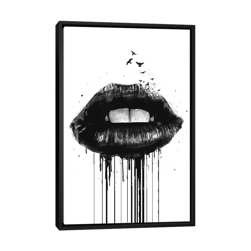 « Dead Love » par Balazs Solti-impression d’art graphique, H 26 po x l 18 po x 1,5 po, Toile avec cadre noir, Pas de tapis