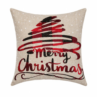 Embroidered Reversible Throw Pillow
