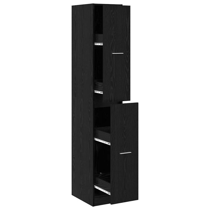 Apothecary Cabinet Engineered Wood, Black Oak, 174.5cm H x 30cm W x 41cm D
