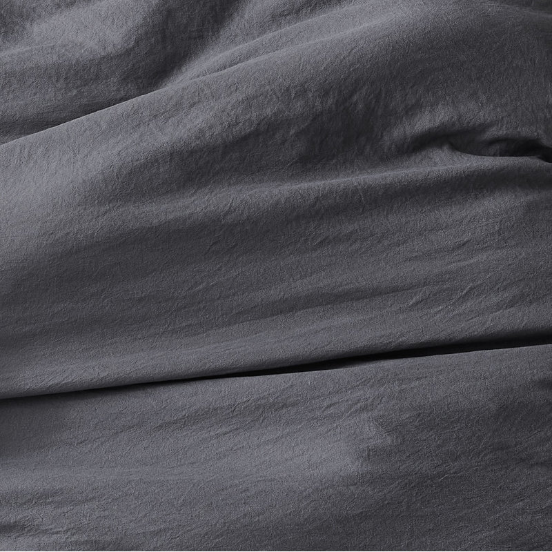 Natural Loft Prewashed Microfiber Duvet Cover Set, King Duver Cover + 2 King Shams, Gray