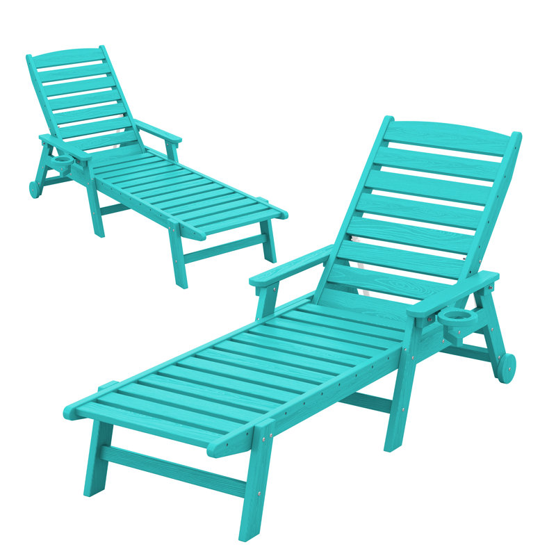 Swann Outdoor Chaise Lounge, Blue