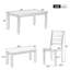 Six-Piece Dining Room Table Set Comprising Four Upholstered Chairs and a Bench for Family Gatherings and Dinner Parties