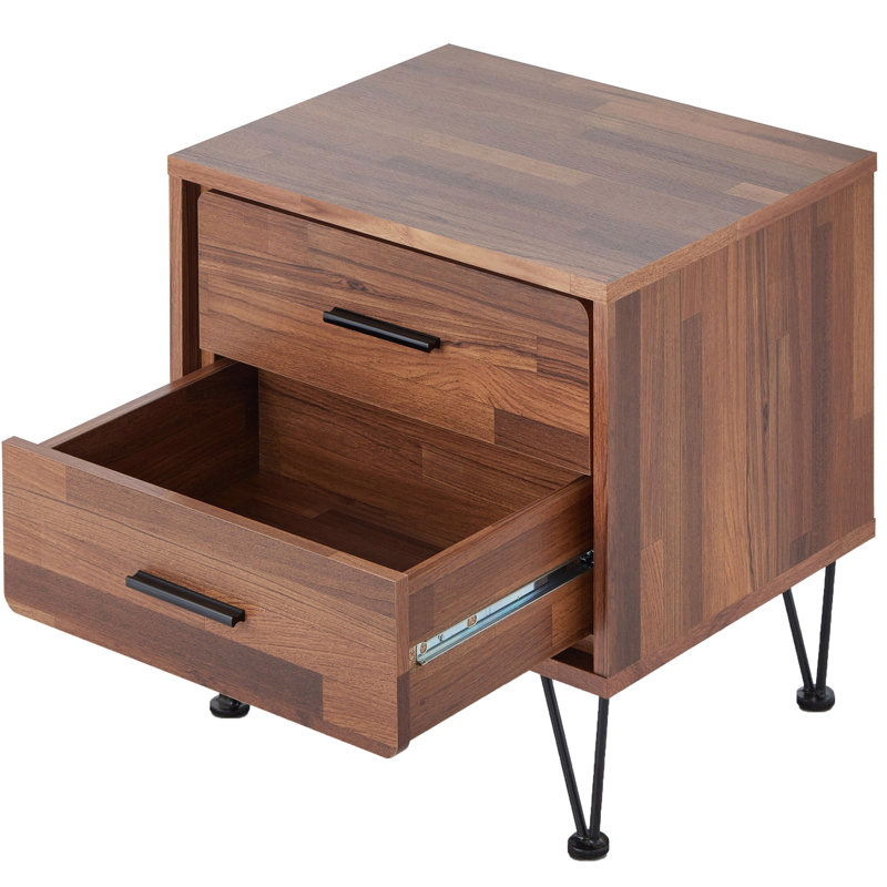 Table d'appoint Deoss, Noyer / noir