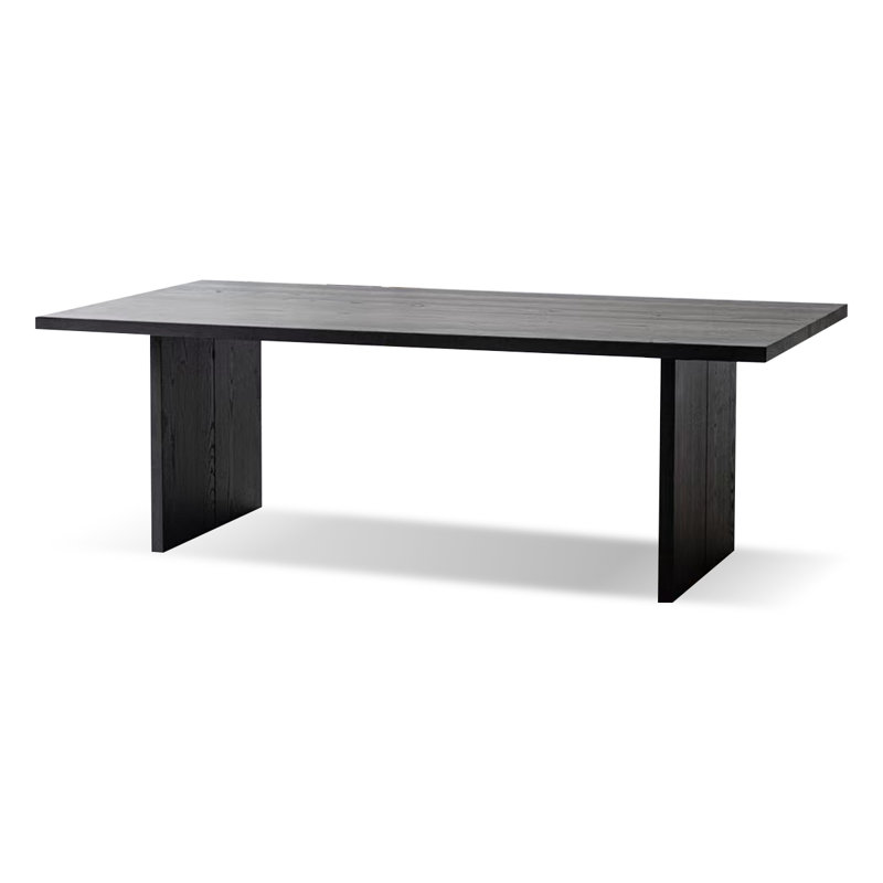 62.99" Black Rectangular Solid Wood Dining Table, 29.53"H x 86.61"L x 35.43"W