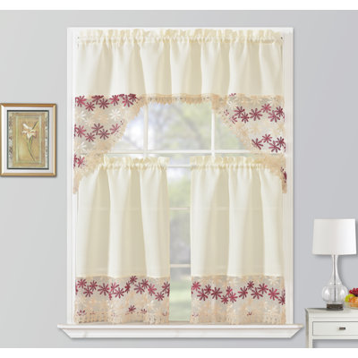 Ensemble de rideaux de cuisine brodés Pardue Macrame