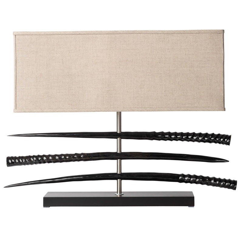 Polished African Horn Console Lamp