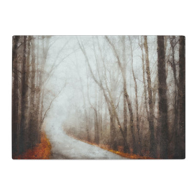 Tempered Glass Woodland Road Painting Chopping Board