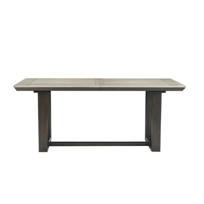 Rectangular Extendable Dining Table with Modern Farmhouse Base