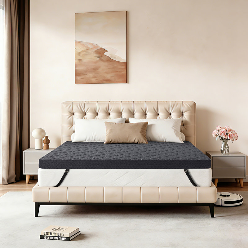 Firm Mattress Topper  3 Inch Hard Mattress Topper For Back Pain Relief - High Density Memory Foam, King