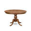 L'ensemble de table de salle à manger 5 pièces se compose d'une table de salle à manger et de 4 chaises Mid-Century en tissu de lin brun clair avec dossier rembourré - noyer antique-1370707676