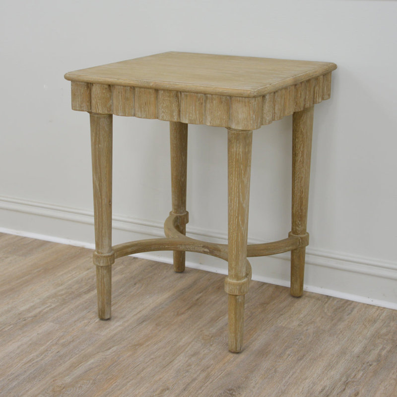 Manya Solid Wood End Table, Natural Oak
