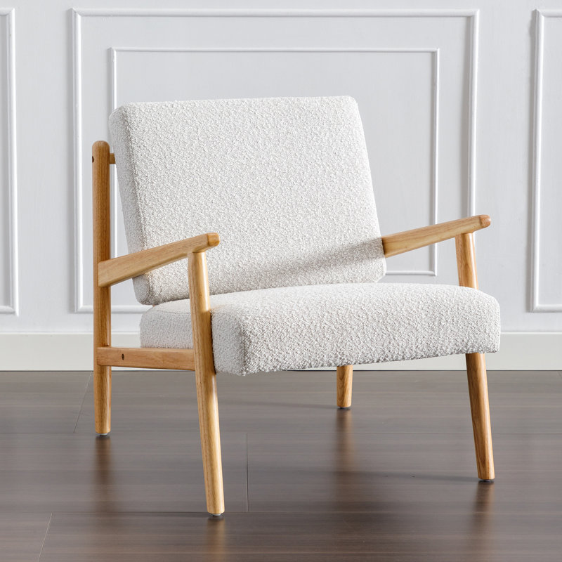 Banan Boucle Upholstered Armchair, Khaki