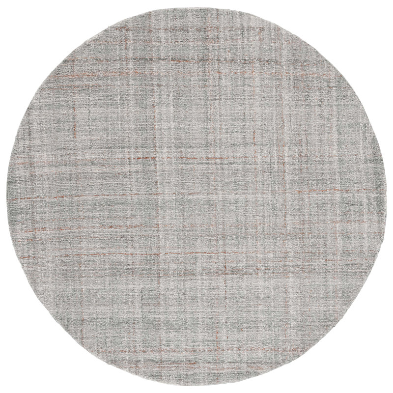 Abstract Hand Tufted Performance Rug, Round 6'