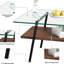 Table basse rectangulaire en verre trempé lisse et structure en métal robuste avec pieds transparents