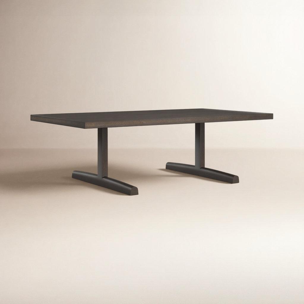 Rune Solid Wood Single Coffee Table, Dark Brown