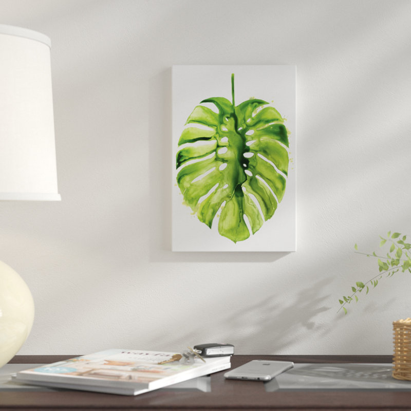 «Monstera I», reproduction sur toile, H 18 po x l 12 po x P 1,5 po, Pas de tapis, Toile tendue
