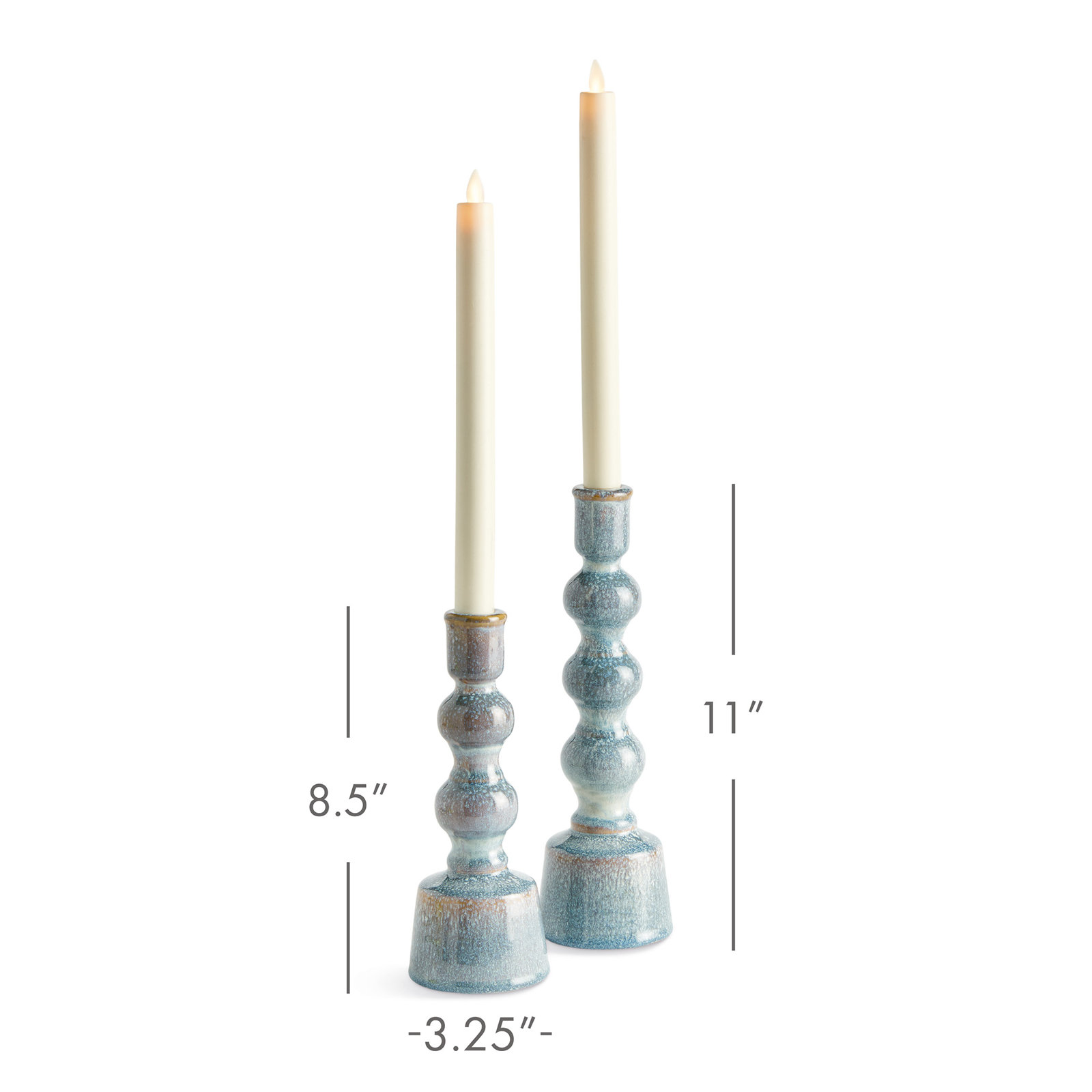 CAROLINE TAPER HOLDERS Set of 2, Blue