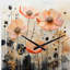 «Peach Blossoming Abstractions I», horloge murale en forme de botanique unique-106133171